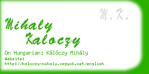 mihaly kaloczy business card
