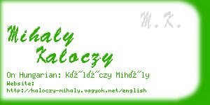 mihaly kaloczy business card